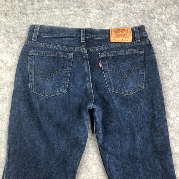 Vintage 90s Levi’s 514 Super Low Flared Leg 9 M JR. USA Denim Jeans Blue Baggy - Picture 10 of 12